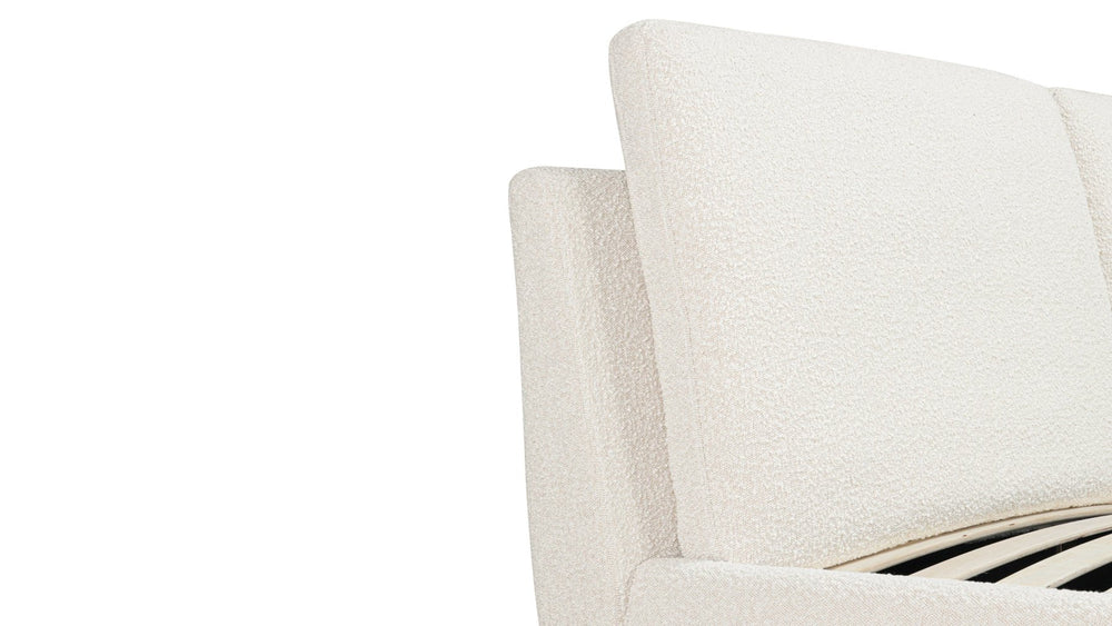 Cama Cloud con almacenamiento, King, bouclé crema
