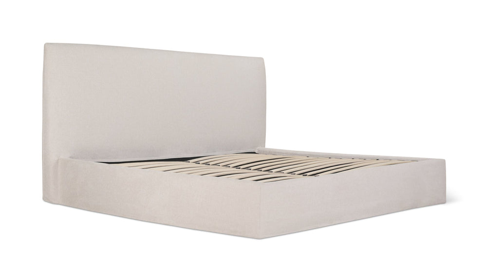 Cama Wave con almacenamiento, tamaño Queen, color latte