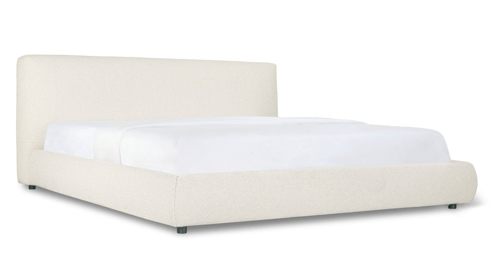 Cama con almacenamiento Dream, Queen, bouclé crema