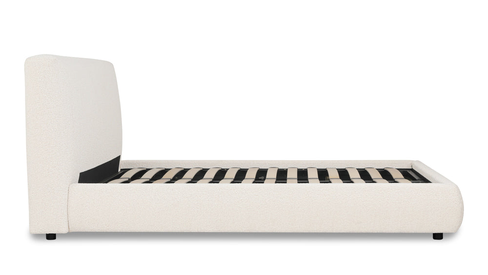 Cama con almacenamiento Dream, matrimonial, bouclé crema