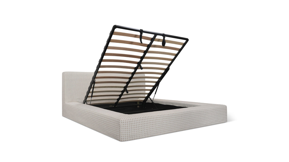 Movie Night™ Cama con almacenamiento, Queen, Carmel Check