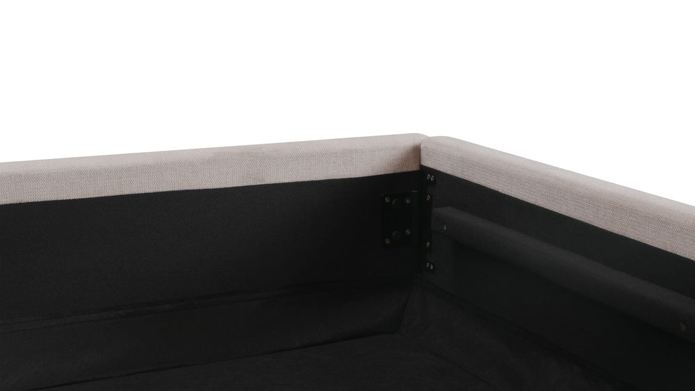 Cama Dream con almacenamiento y cabecera alta, King, color latte