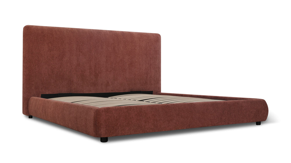 Cama con almacenamiento Dream con cabecera alta, King, caramelo