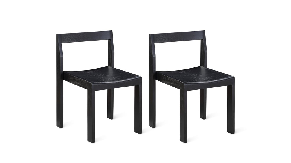 Silla de comedor Plane (Juego de dos), Roble negro