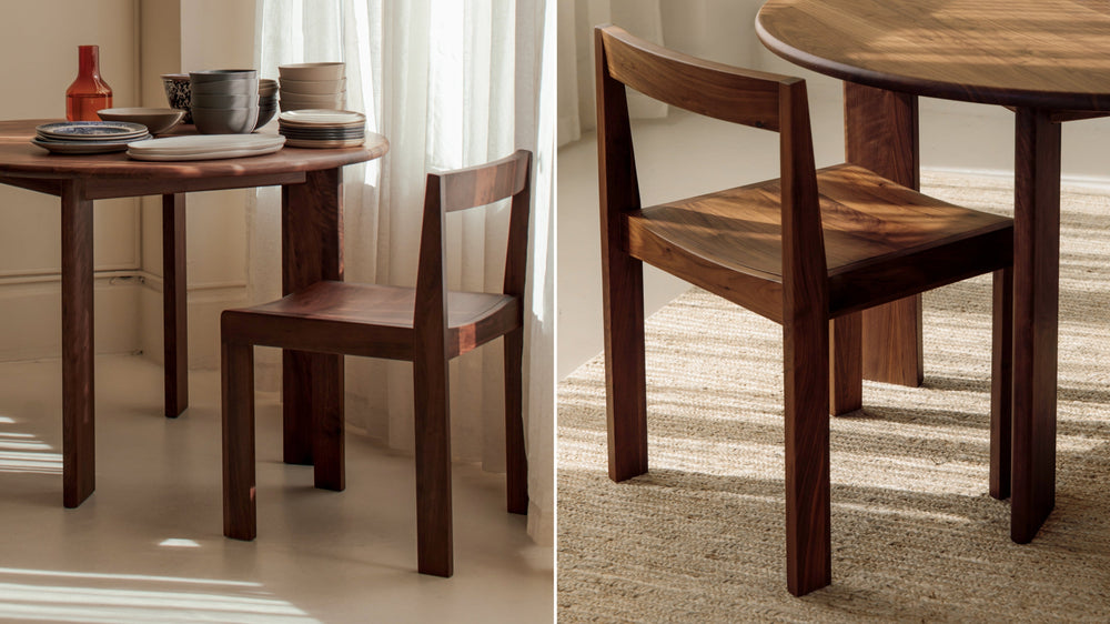Silla de comedor Plane (Juego de dos), nogal americano