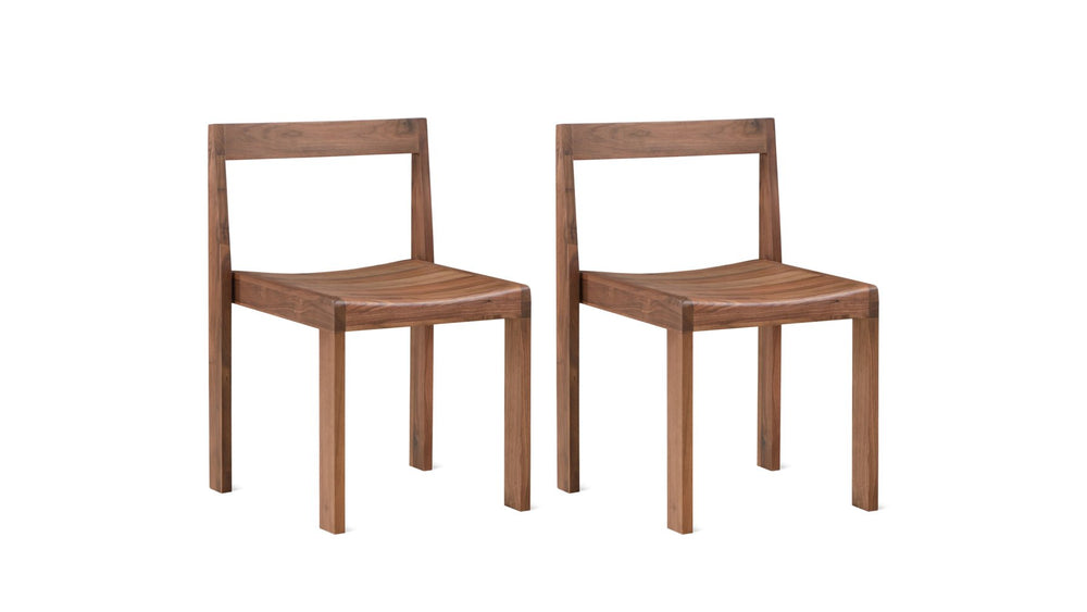 Silla de comedor Plane (Juego de dos), nogal americano