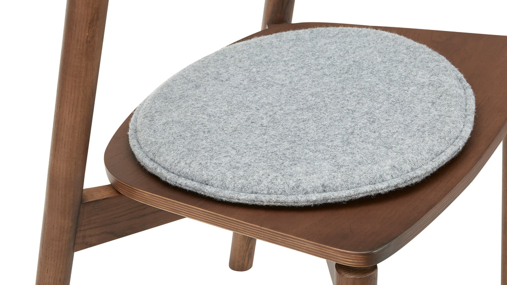 Cojín de asiento redondo, fieltro gris