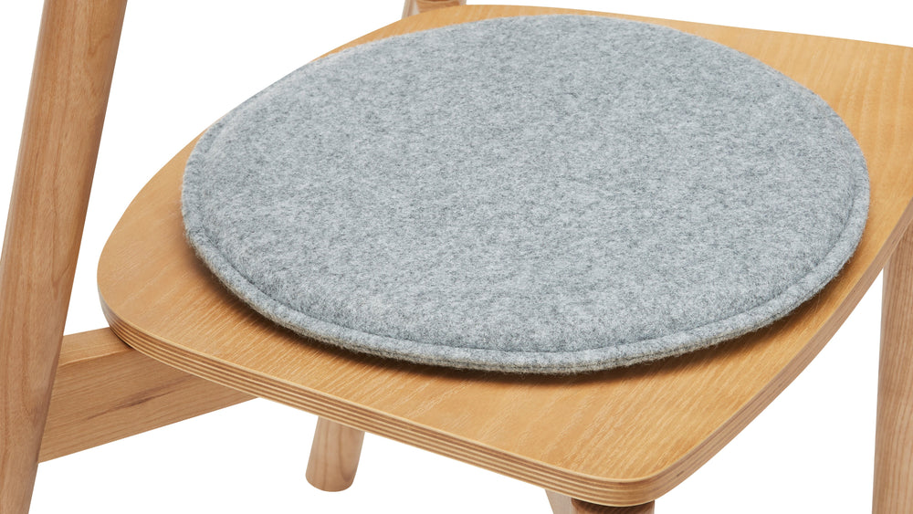 Cojín de asiento redondo, fieltro gris