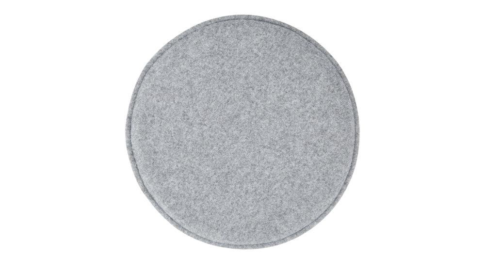 Cojín de asiento redondo, fieltro gris