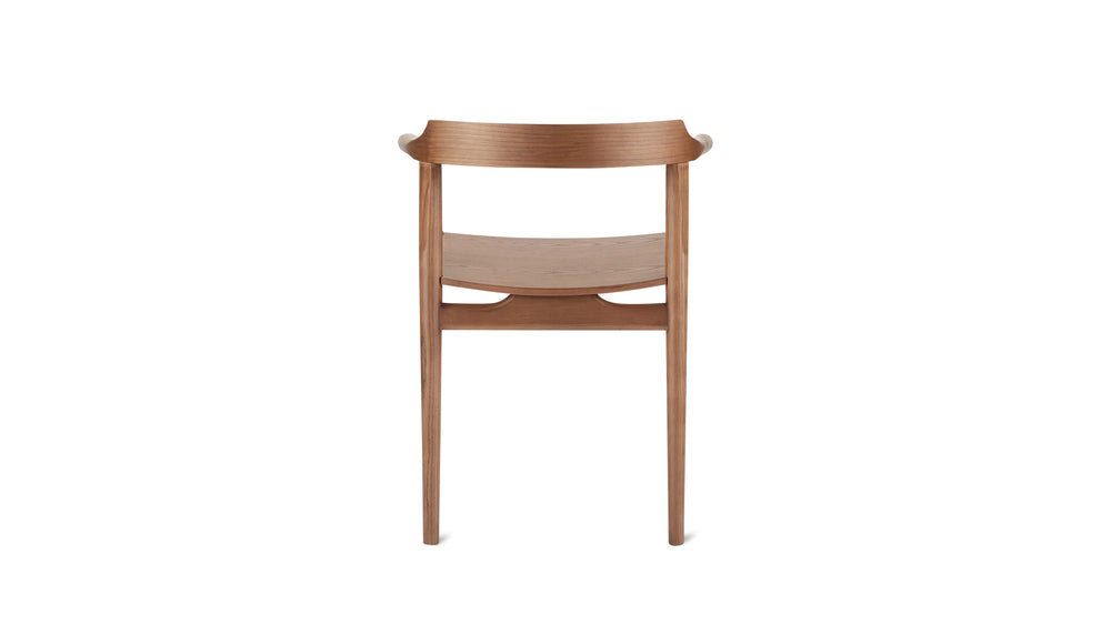 Silla de comedor Tuck In, asiento de madera, nogal teñido