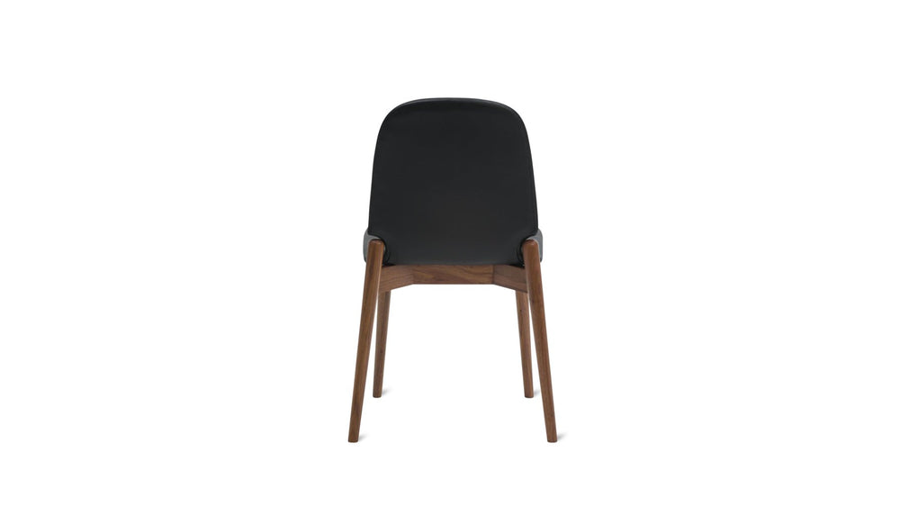 Silla de comedor Dine In (juego de dos), roble/cuero negro