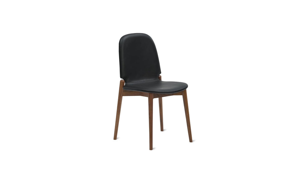 Silla de comedor Dine In (juego de dos), roble/cuero negro
