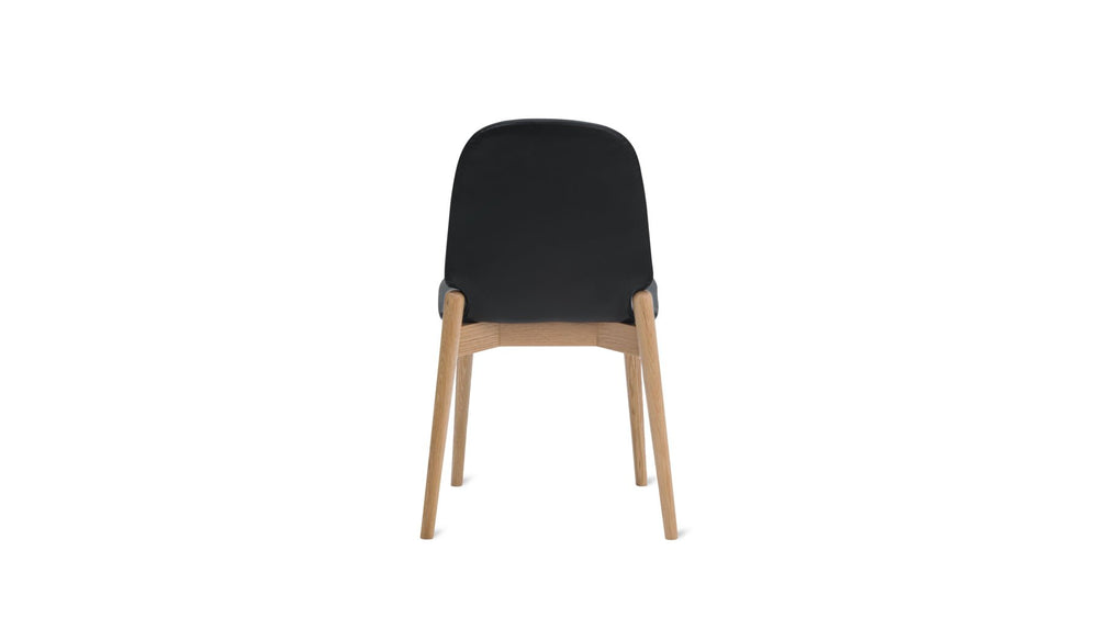 Silla de comedor Dine In (juego de dos), roble/cuero negro