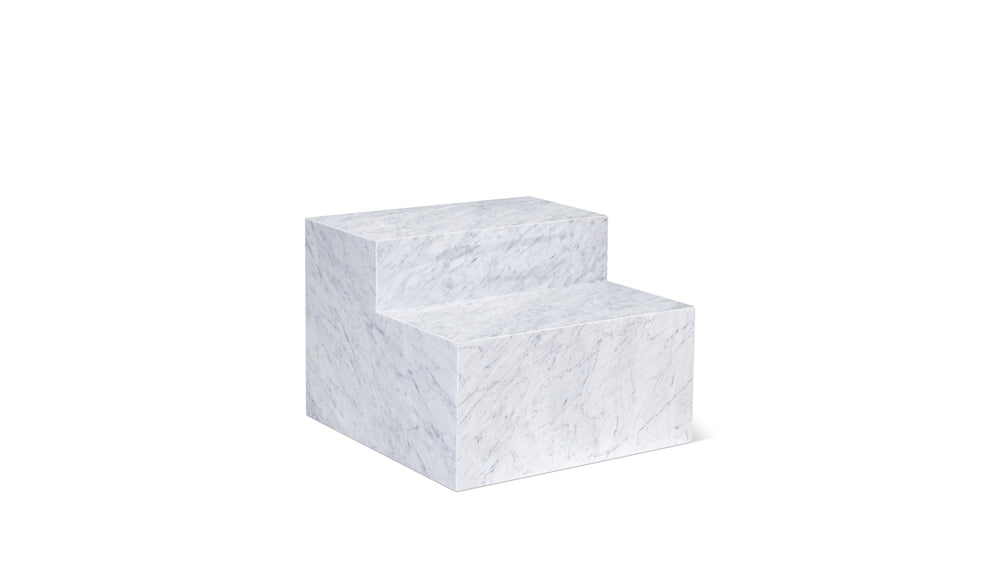 Mesa de centro Align, de varios niveles, mármol Carrara