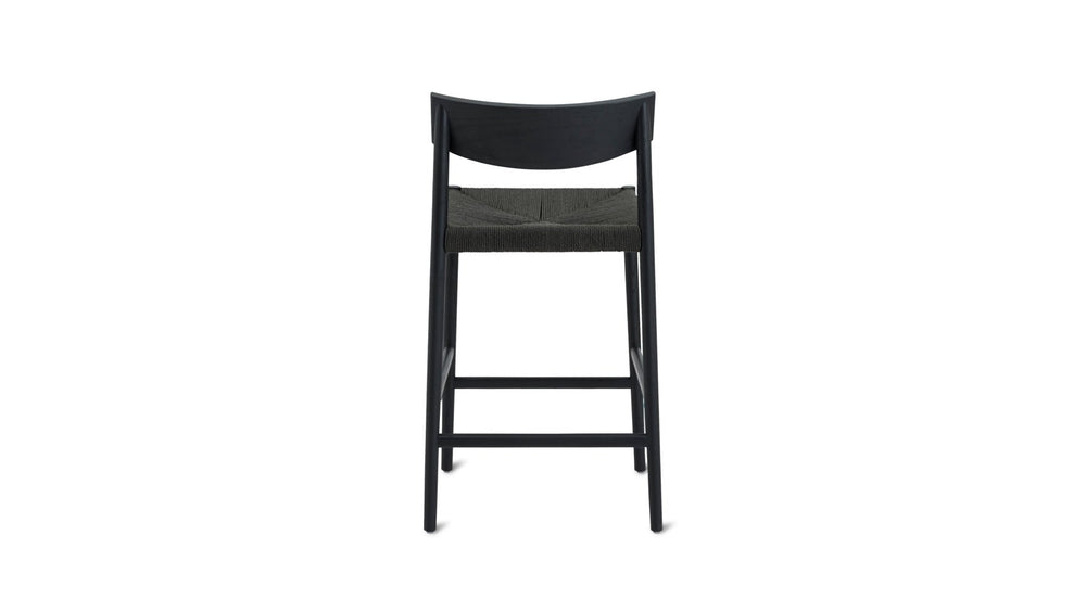 Banqueta de mostrador Dinner Guest, roble negro/ asiento de papercord negro