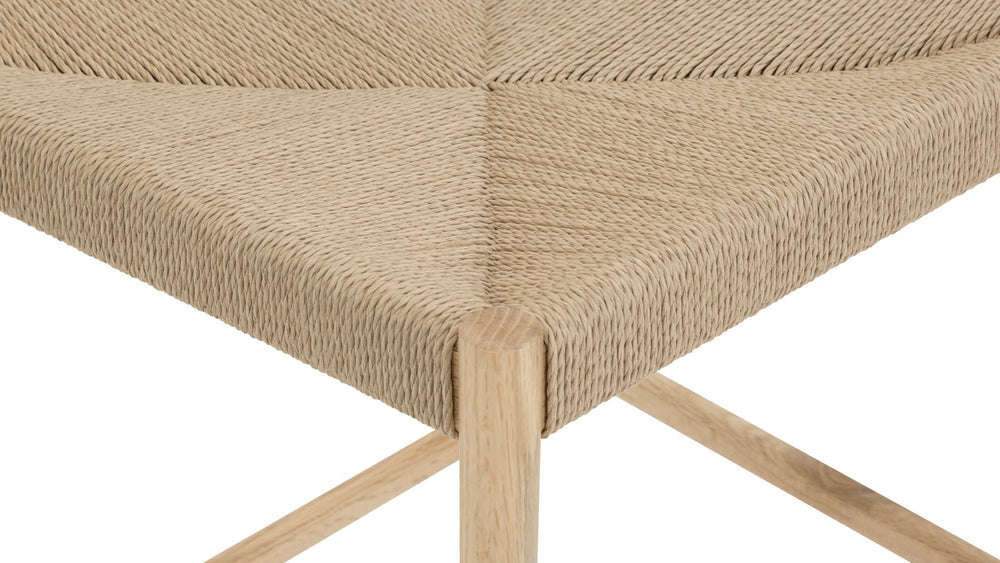 Banqueta de mostrador Dinner Guest, roble blanco / asiento de papercord natural