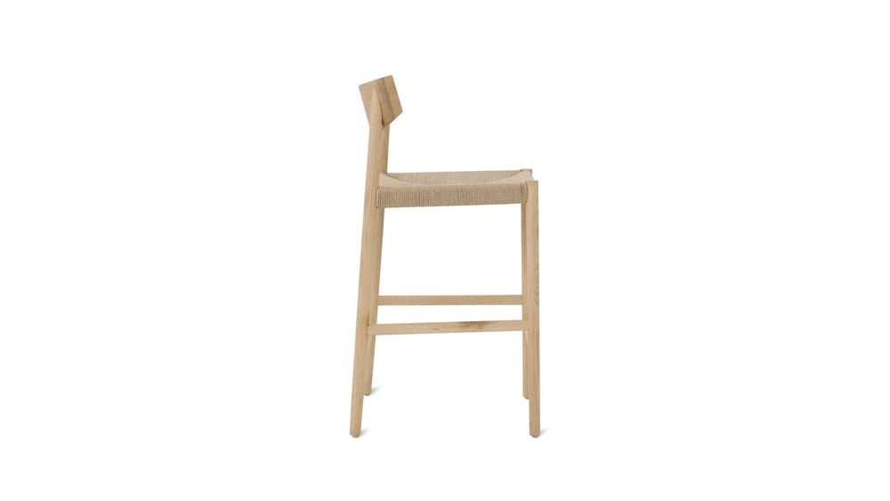 Banqueta de mostrador Dinner Guest, roble blanco / asiento de papercord natural