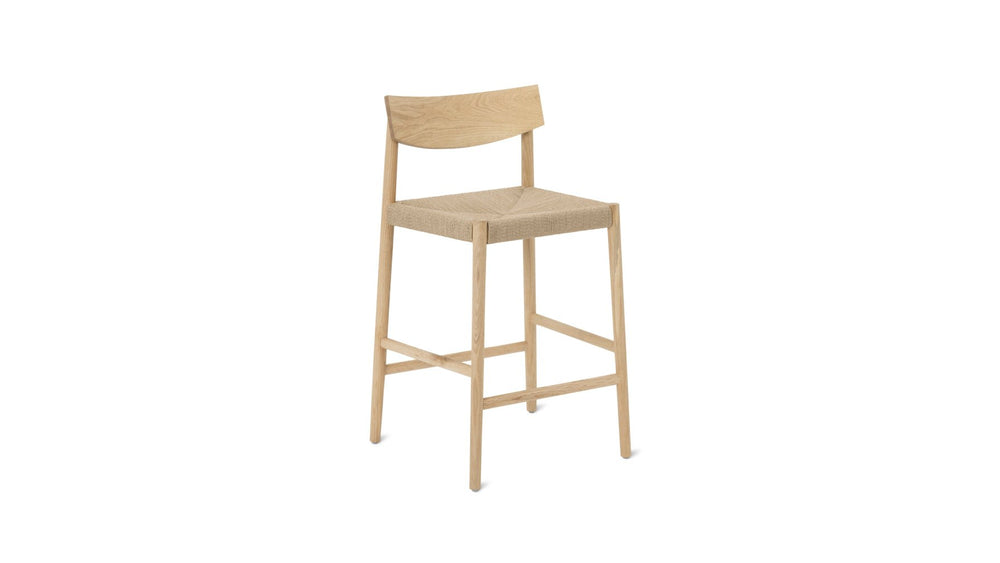 Banqueta de mostrador Dinner Guest, roble blanco / asiento de papercord natural
