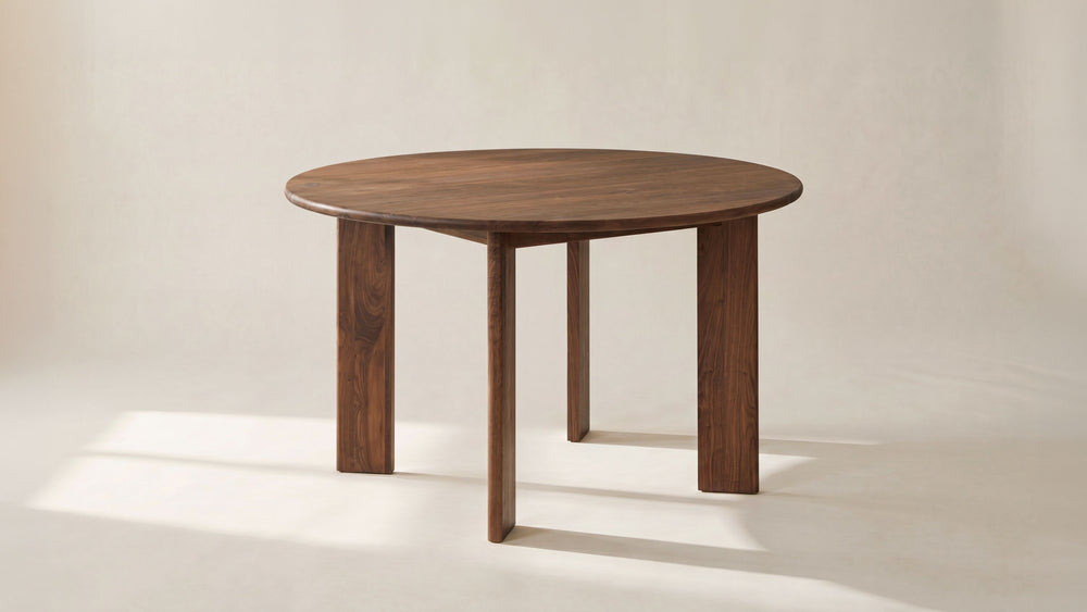 Mesa de comedor redonda Frame, para 4 a 5 personas, nogal americano