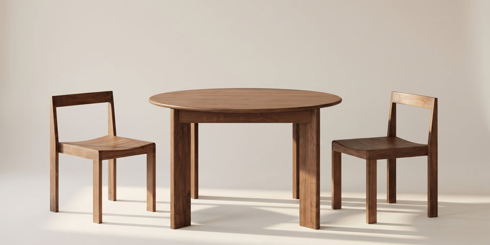 Mesa de comedor redonda extensible Frame, para 4-8 personas, roble