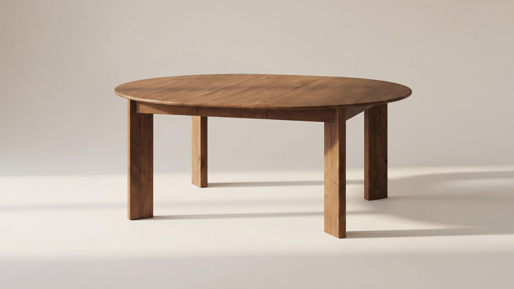 Mesa de comedor redonda extensible Frame, para 4-8 personas, roble