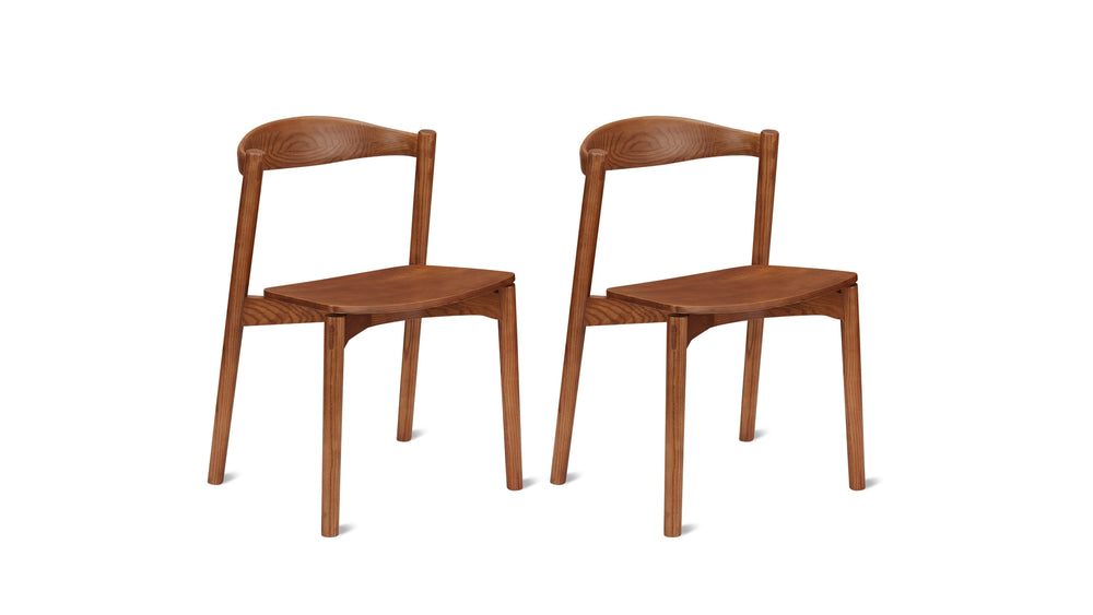 Silla de comedor Haven (juego de dos), nogal teñido