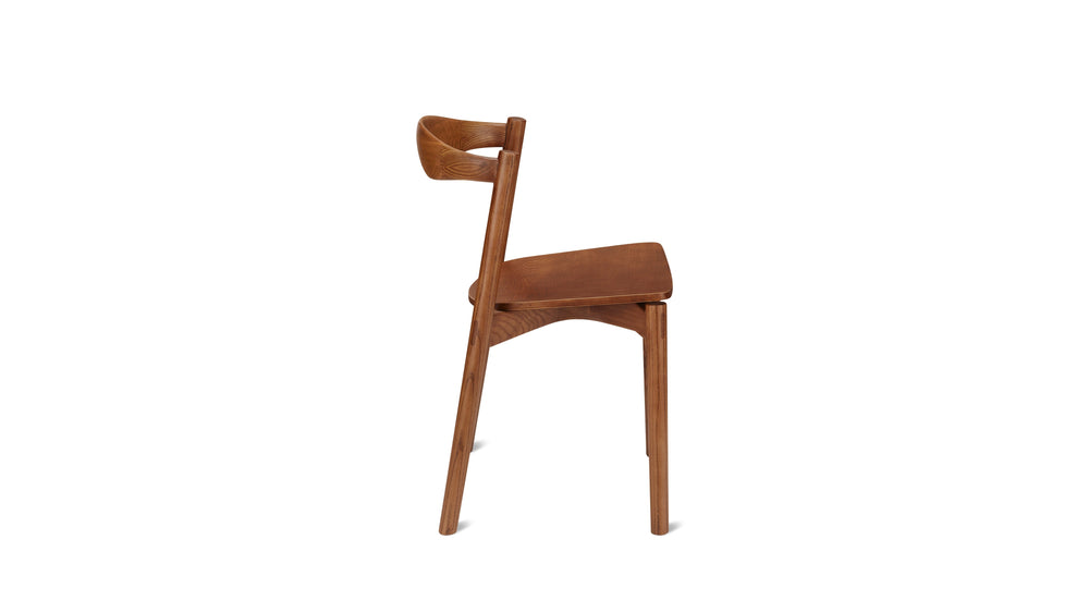 Silla de comedor Haven (juego de dos), nogal teñido