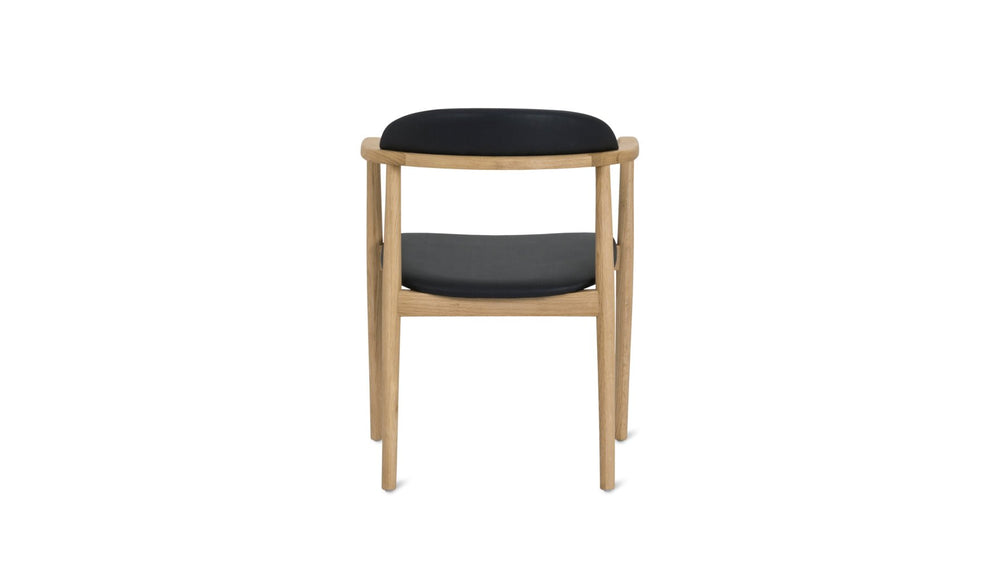 Silla de comedor Count On Me, roble, asiento negro