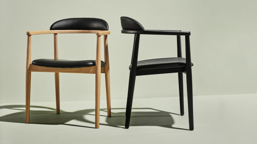 Silla de comedor Count On Me, roble, asiento negro