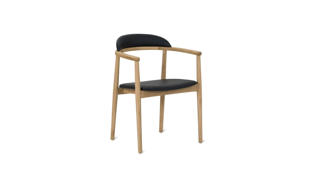 Silla de comedor Count On Me, roble, asiento negro