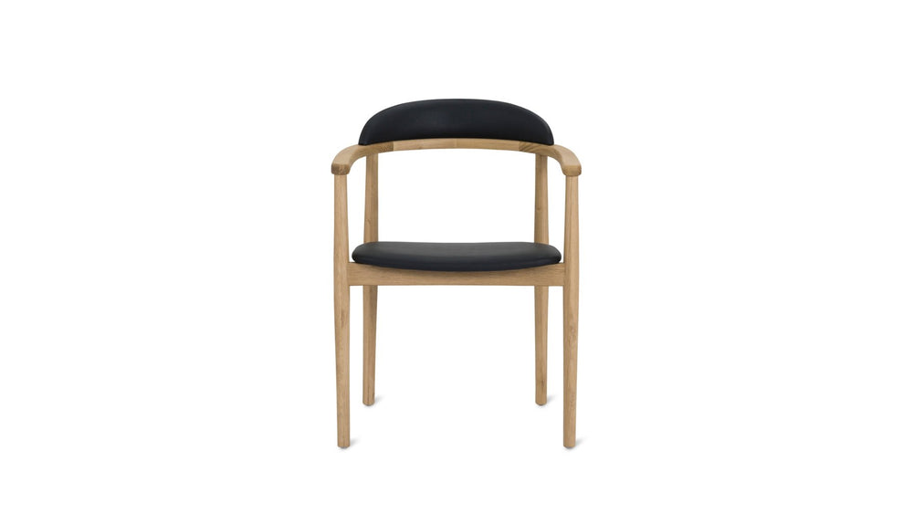 Silla de comedor Count On Me, roble, asiento negro