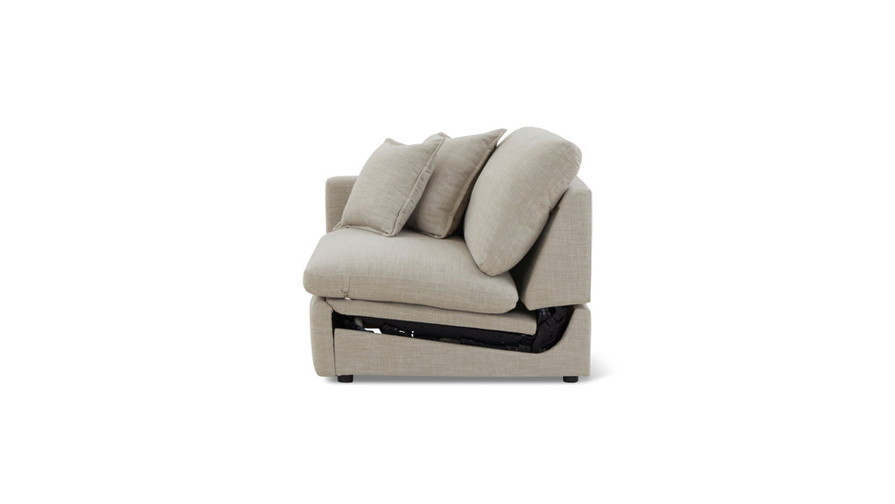 Sillón reclinable eléctrico Lift Off, brazo izquierdo, Light Pebble