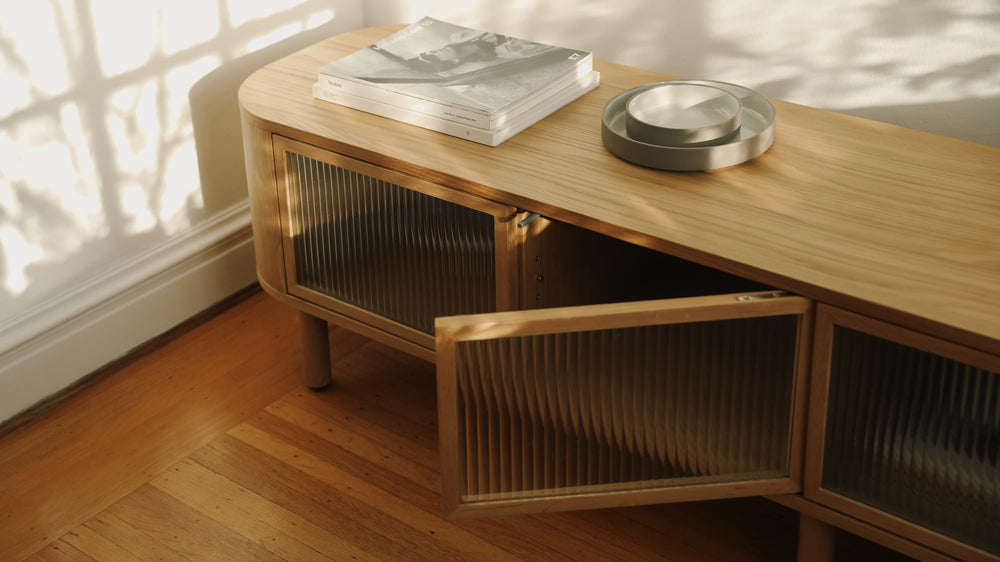 Showcase Mueble multimedia, roble blanco