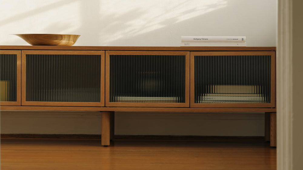 Showcase Mueble multimedia, roble blanco