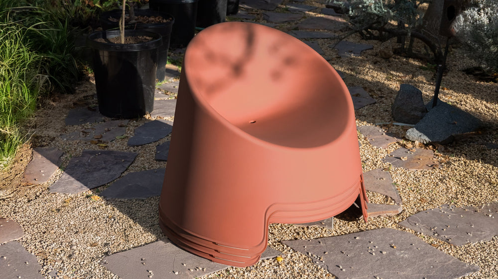 Inner Circle Sillón lounge para exterior (Juego de 2), Canela