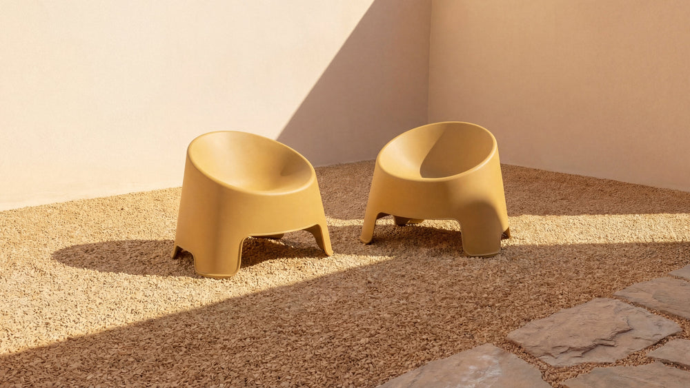 Inner Circle Sillón lounge para exteriores (Juego de dos), limón