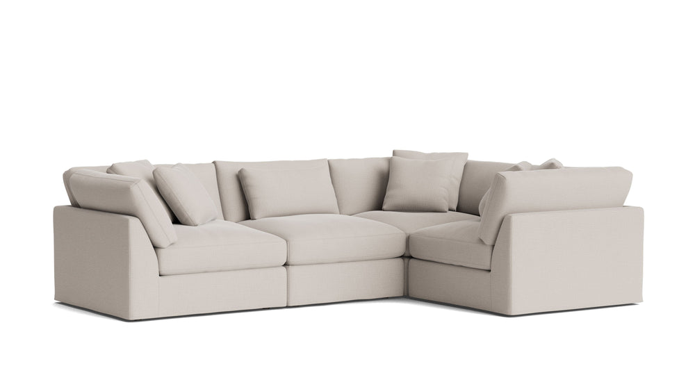 Get Together™ Seccional modular de 4 piezas, cerrado, grande, Arcilla