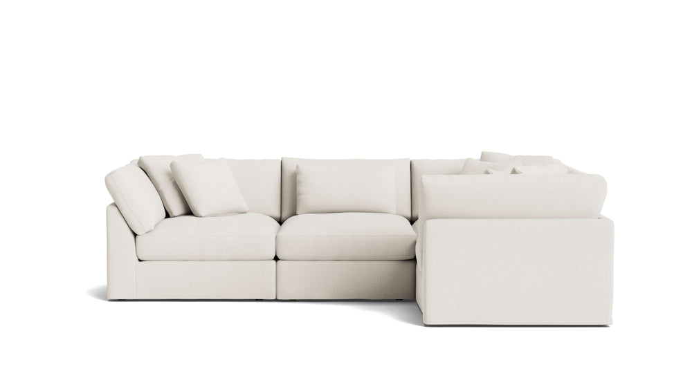 Get Together™ seccional modular cerrado de 4 piezas, grande, lino color crema