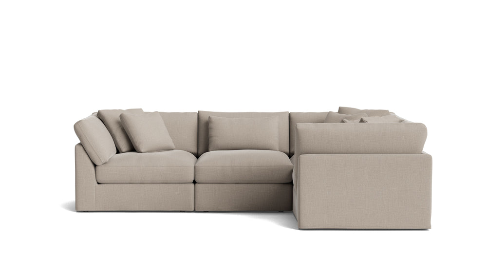 Get Together™ Seccional modular de 4 piezas, cerrado, grande, gris piedra claro
