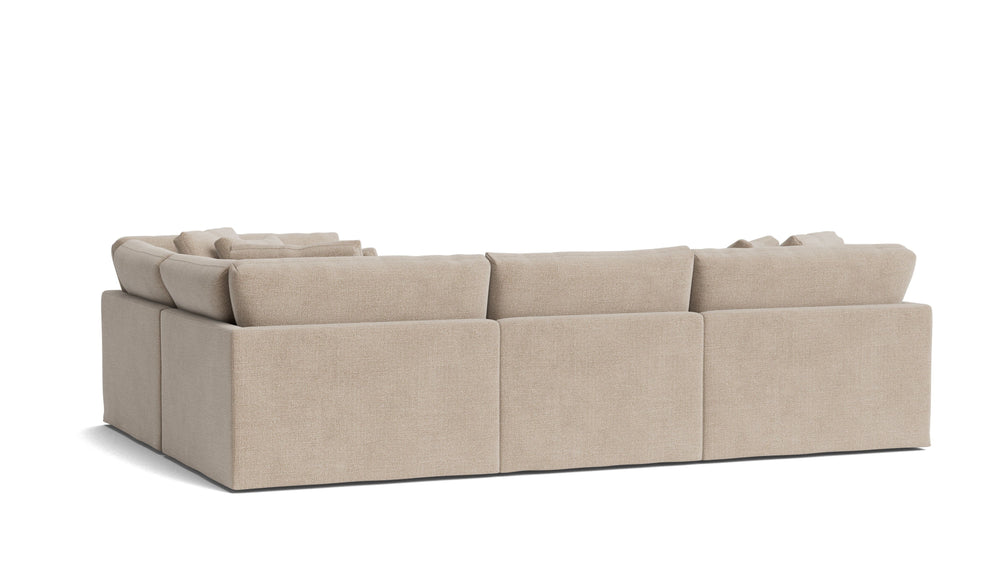 Get Together™ Seccional modular de 4 piezas — configuración cerrada, grande, champán