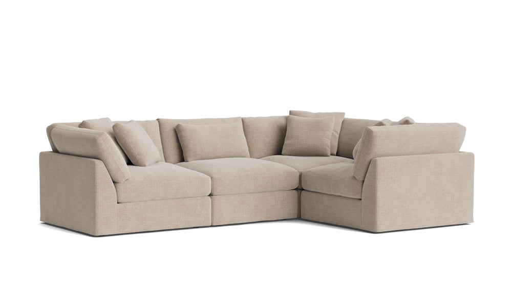 Get Together™ Seccional modular de 4 piezas — configuración cerrada, grande, champán