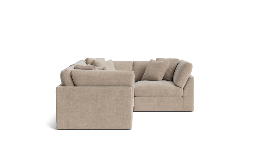 Get Together™ Seccional modular de 4 piezas — configuración cerrada, grande, champán