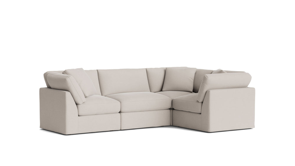 Get Together™ seccional modular de 4 piezas, cerrado, estándar, arcilla