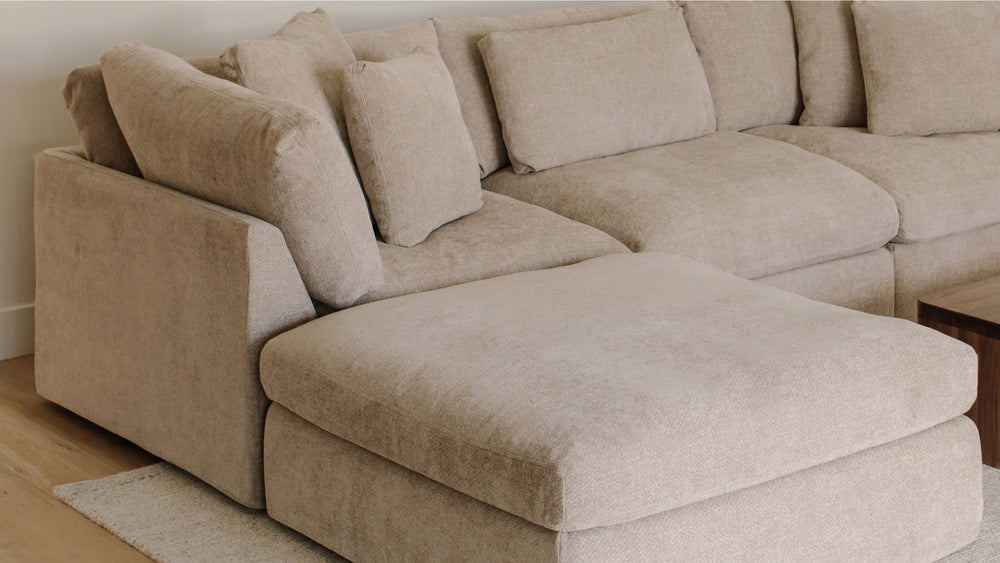 Get Together™ Seccional modular en U de 5 piezas, estándar, champán