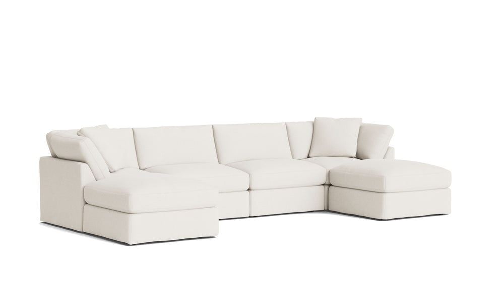 Get Together™ Seccional modular en U de 6 piezas, estándar, lino crema