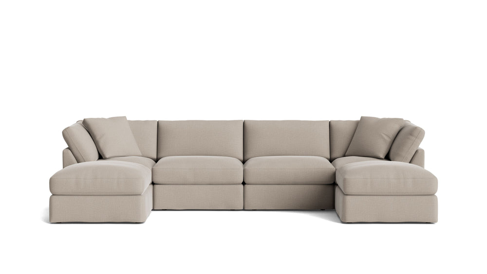Get Together™ seccional modular en U de 6 piezas, estándar, piedra clara