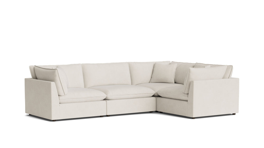 Chill Time seccional modular cerrado de 4 piezas, abedul