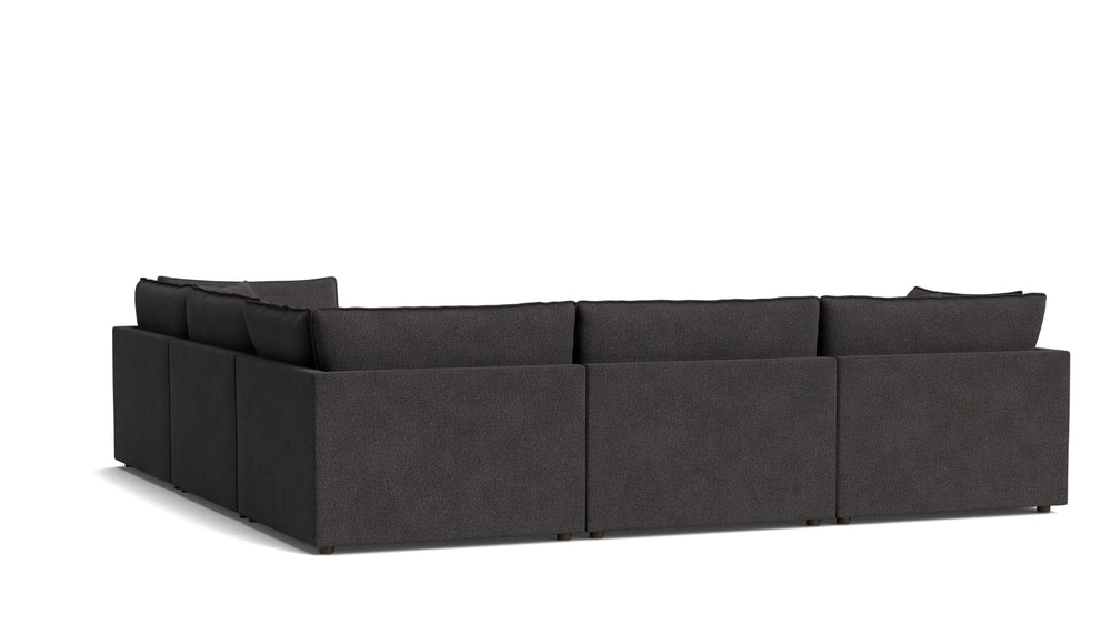 Chill Time Seccional modular cerrado de 5 piezas, avellana