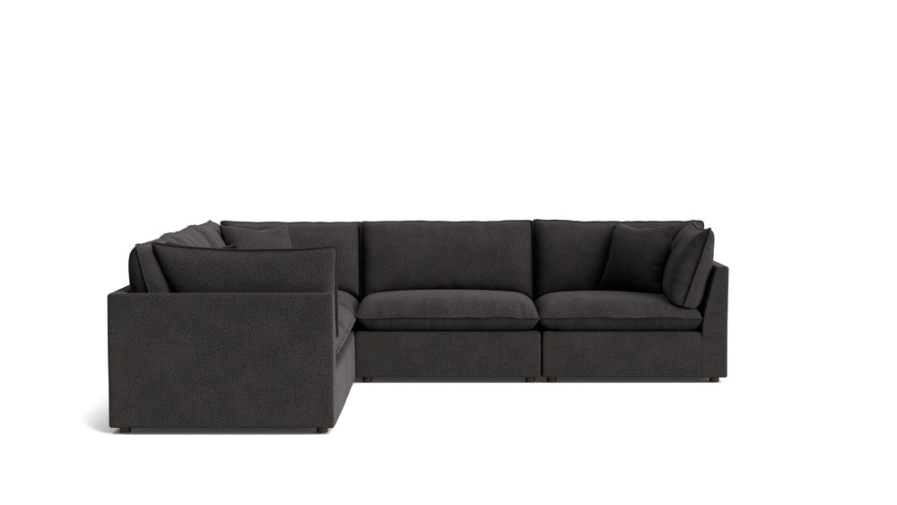 Chill Time Seccional modular cerrado de 5 piezas, avellana