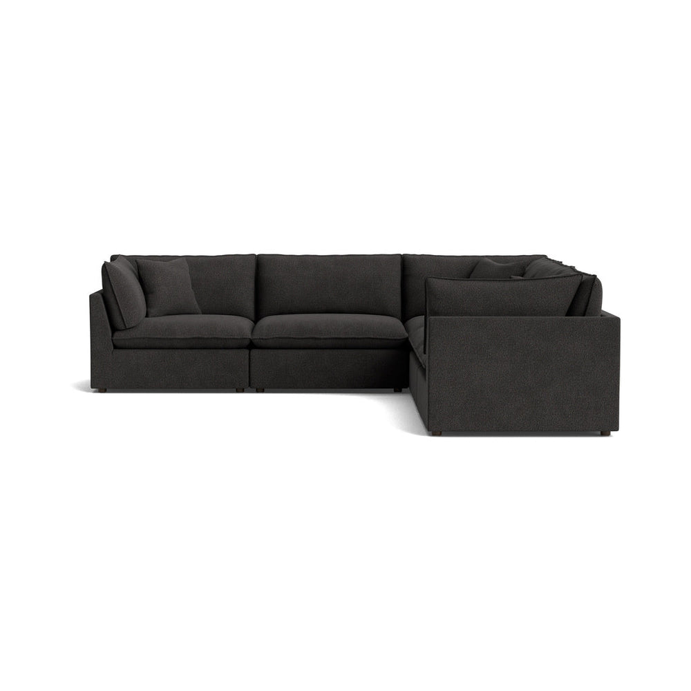 Chill Time Seccional modular cerrado de 5 piezas, avellana